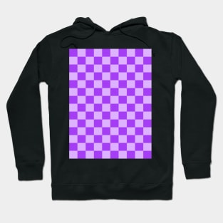 Purple Checkered Pattern Hoodie